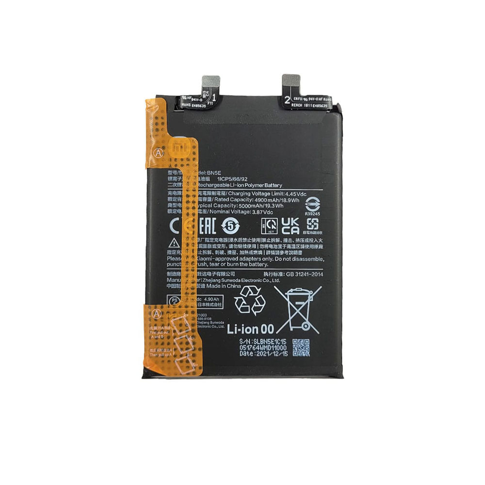 باتری گوشی شیائومی NOTE 12S ظرفیت 5000 میلی‌آمپر مدل (BN5D) | اصل