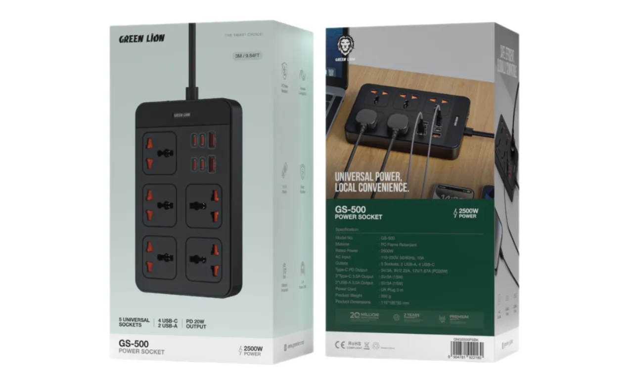 چندراهی برق گرین لاین مدل (GS 500) با شارژ سریع 20 وات