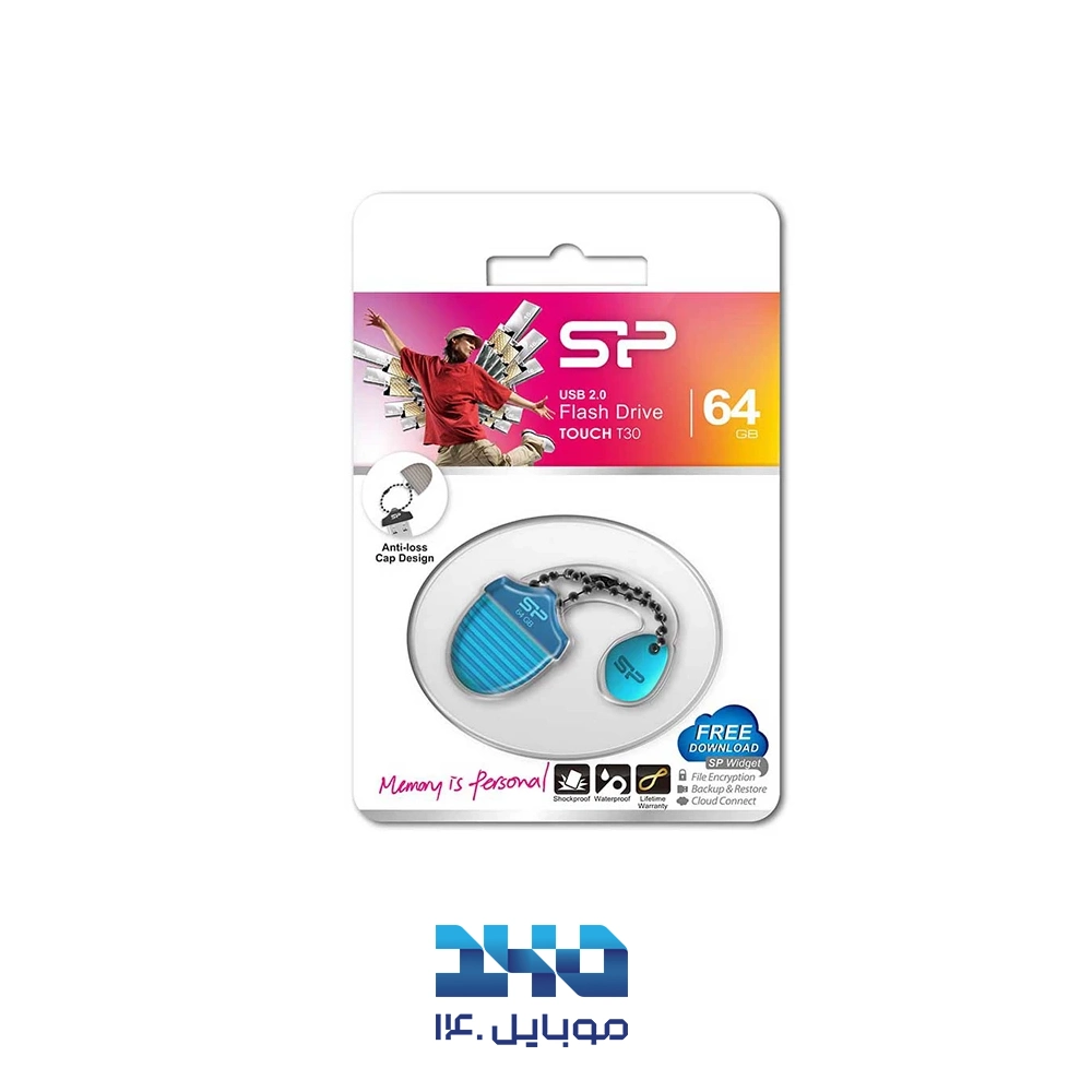 فلش مموری سیلیکون پاور USB 2 مدل Touch T30 ظرفیت 64 گیگابایت