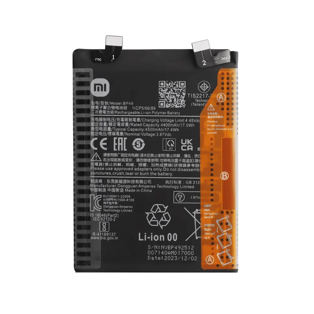 باتری گوشی شیائومی Xiaomi Poco F4 ظرفیت 4500 میلی‌آمپر مدل (BP49) | اصل