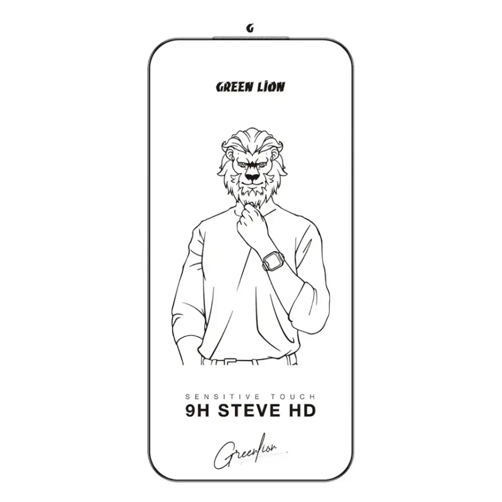 گلس شفاف گوشی آیفون 17 پرو گرین لاین مدل 9H Steve HD