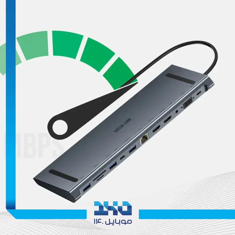 هاب 12 پورت USB-C گرین لاین مدل GN12N1CHUBGY