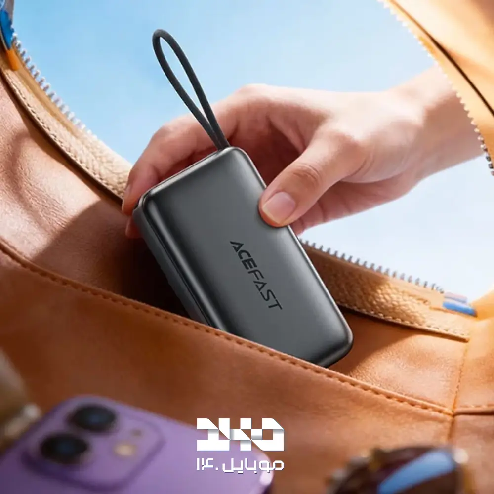 پاوربانک 10000 میلی‌آمپر 35 وات ایس فست مدل M32  به همراه کابل USB-C متصل