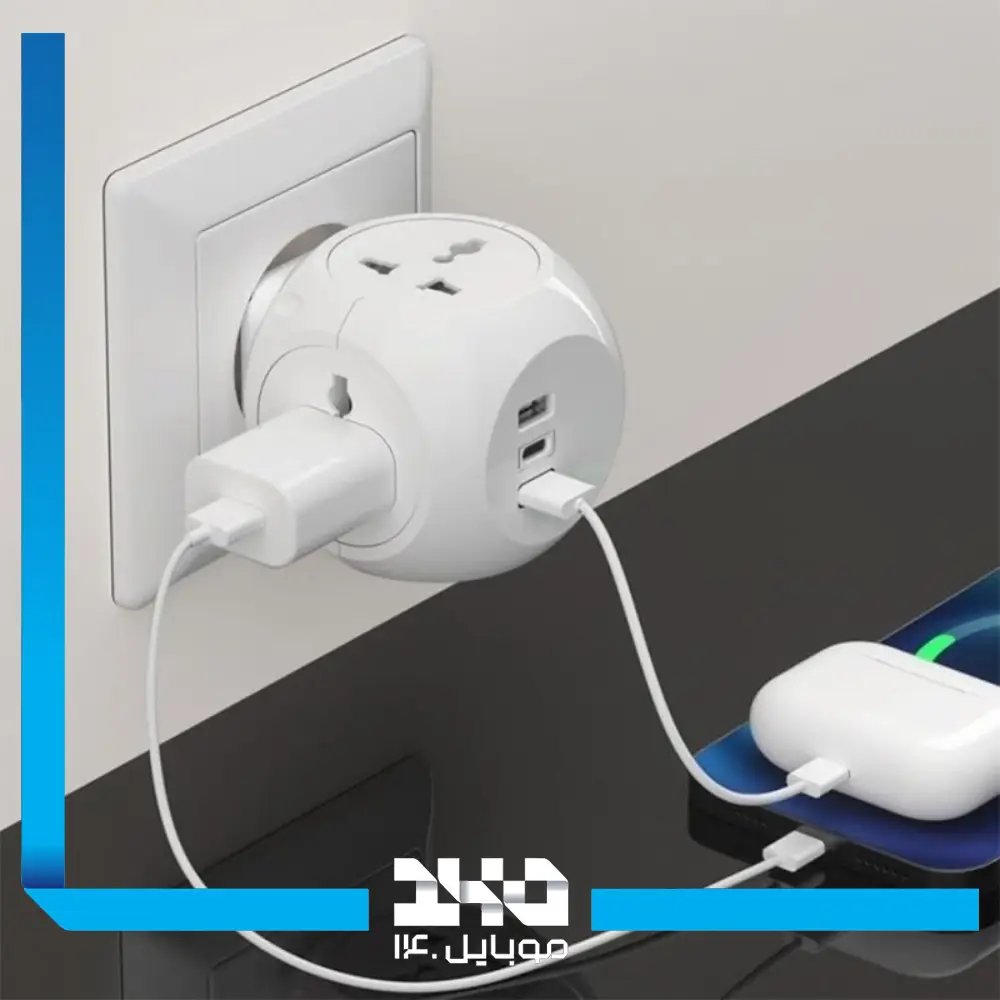 شارژر دیواری و چند راهی برق گرین لاین مدل Multiport Travel Adapter EU 4W