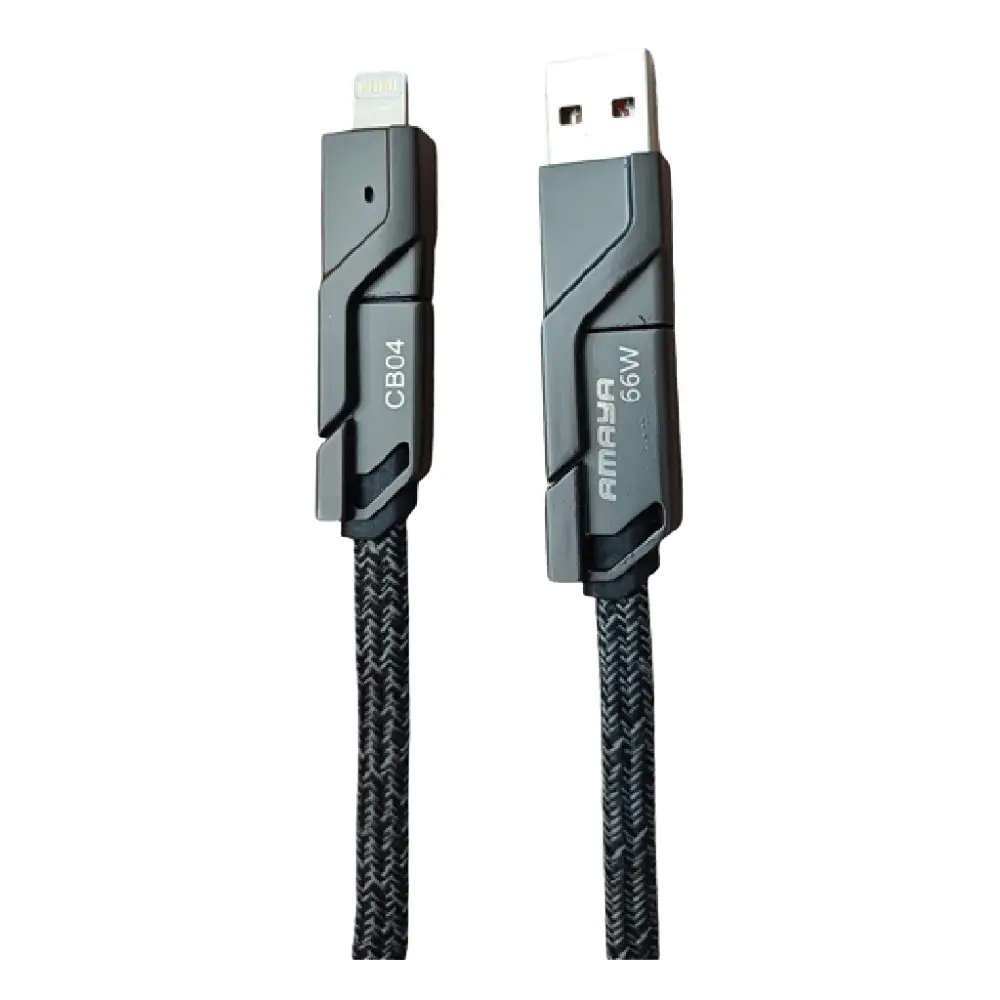 کابل چند کاره USB-A به لایتنینگ آمایا مدل CB04 طول 2 متر
