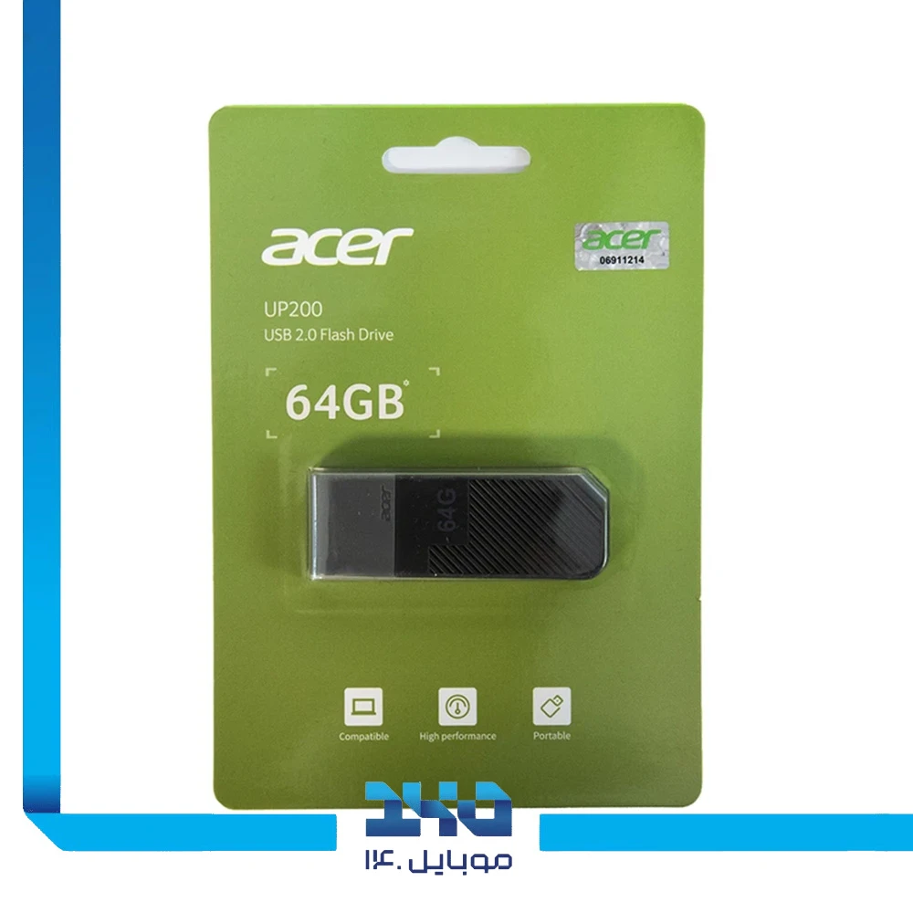 فلش مموری ایسر مدل (UP200) با رابط USB 2.0 ظرفیت 64 گیگابایت